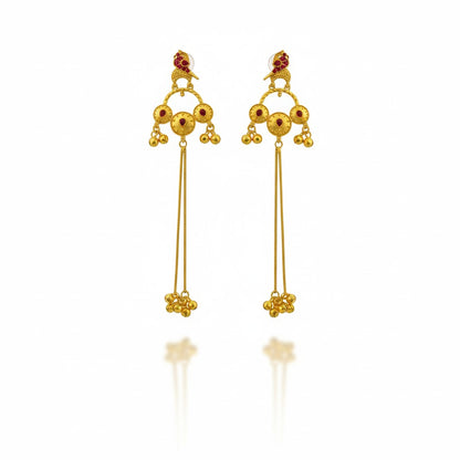 Long Statement Drop Earrings (Glass Stone)