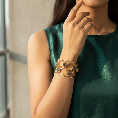 Raw Pyrite Statement Cuff Bracelet (2.4- 2.10)
