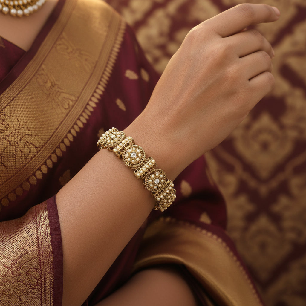 Aaradhya Antique Pearl Alloy Bangles