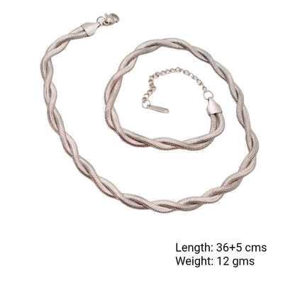 Silver Serpent – Twisted Steel Statement Chain