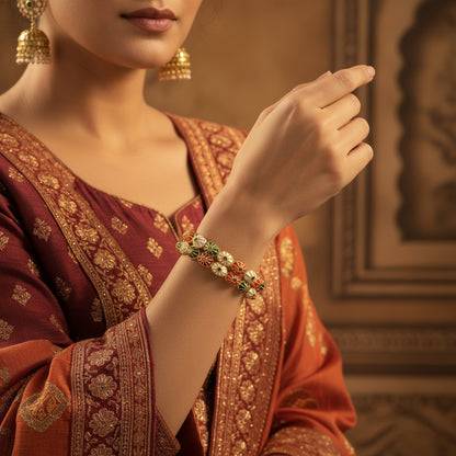Rangmala Meenakari Copper Bangles