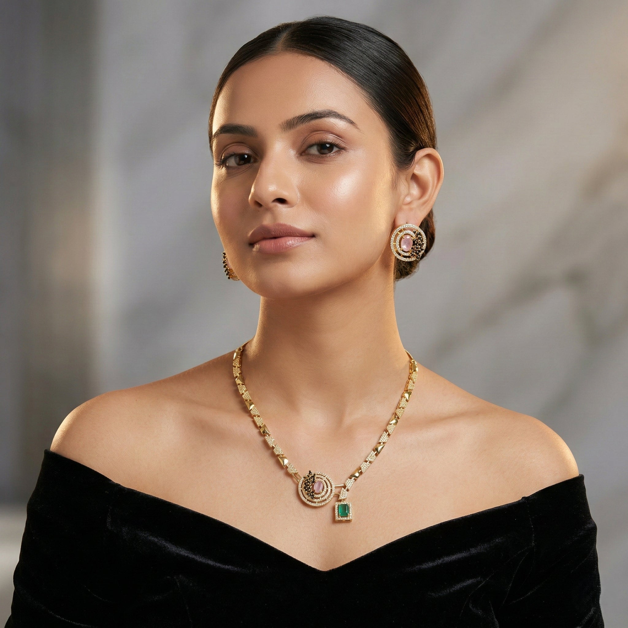 Imperial Orbit Statement Necklace Set