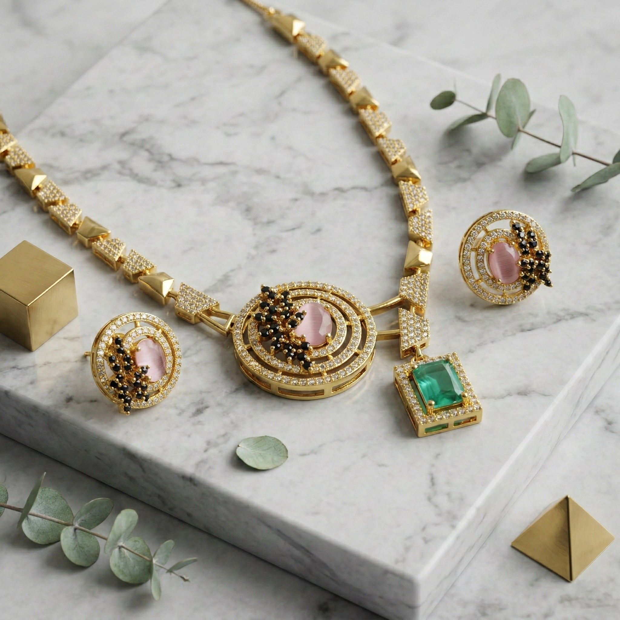 Imperial Orbit Statement Necklace Set
