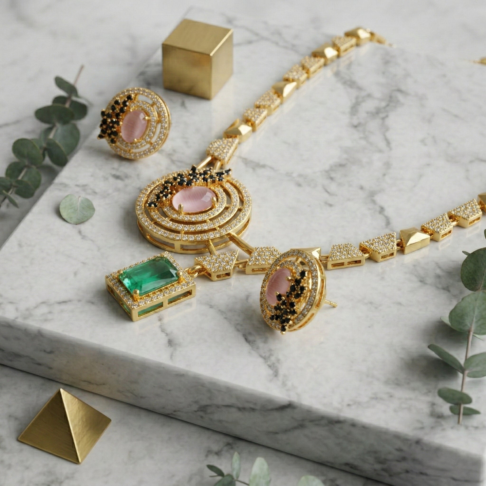 Imperial Orbit Statement Necklace Set