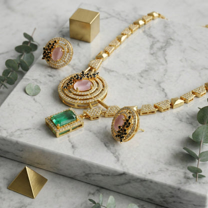 Imperial Orbit Statement Necklace Set
