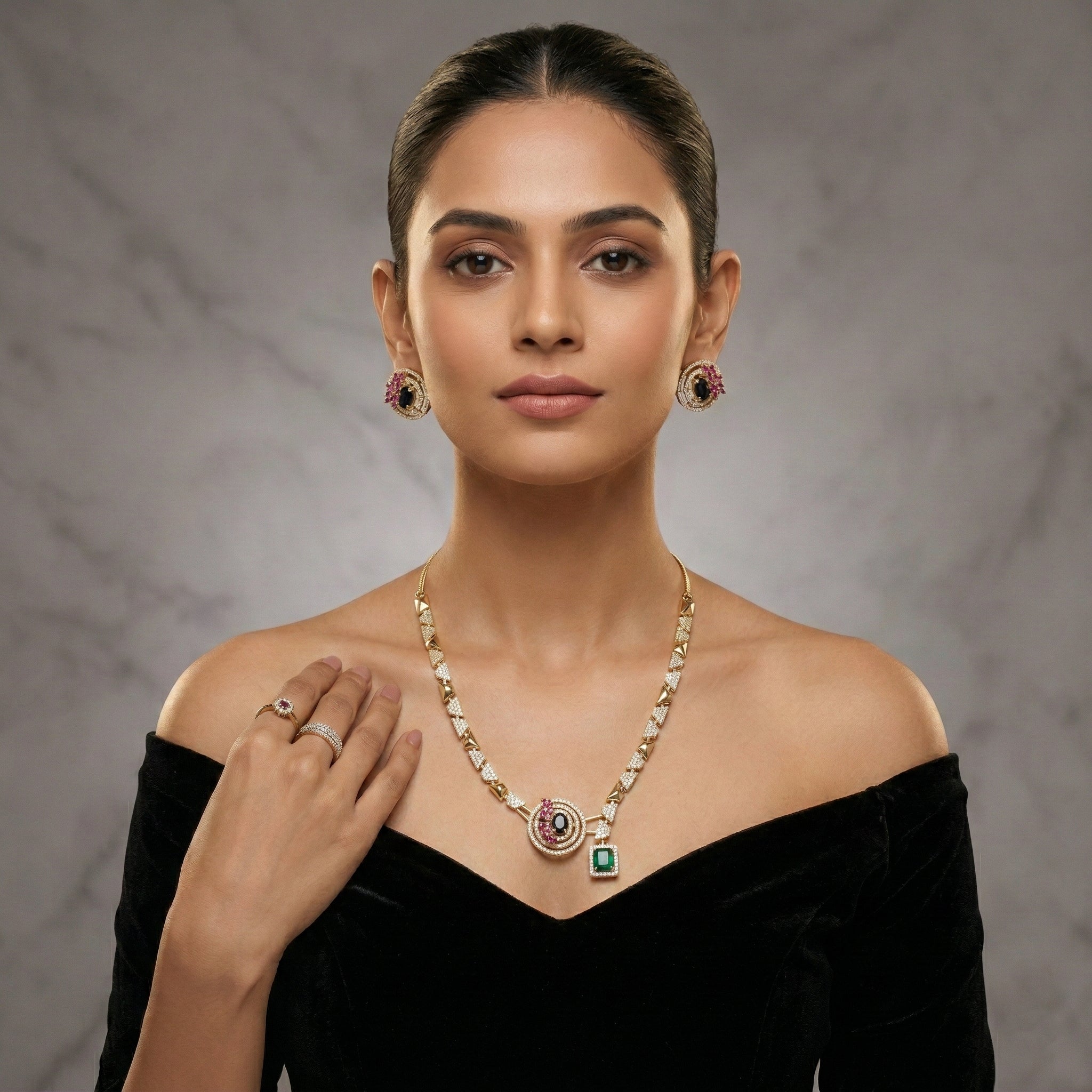 Imperial Orbit Statement Necklace Set