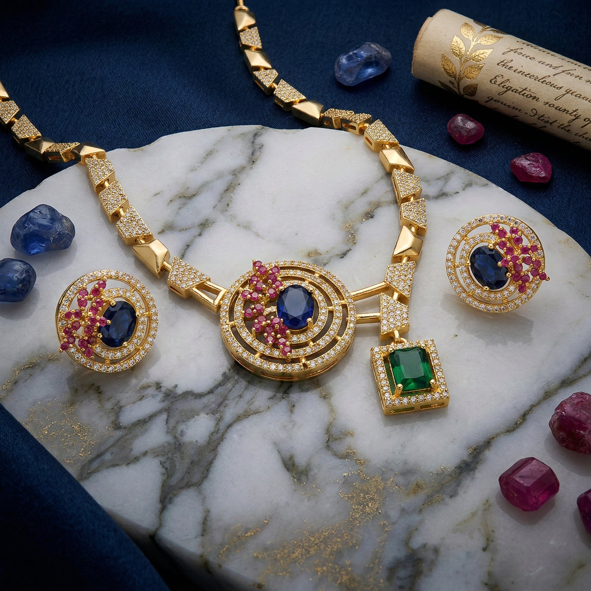 Imperial Orbit Statement Necklace Set