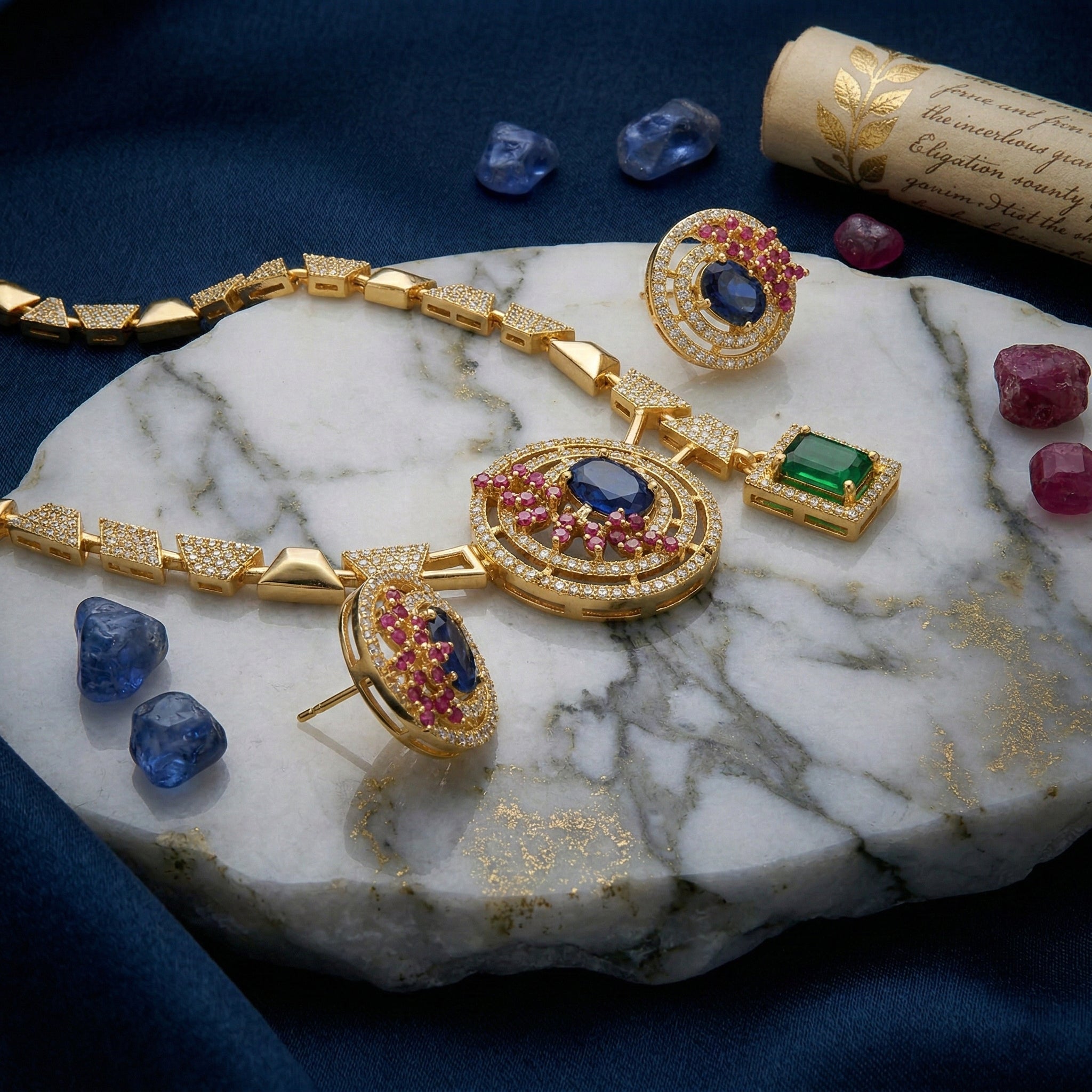 Imperial Orbit Statement Necklace Set
