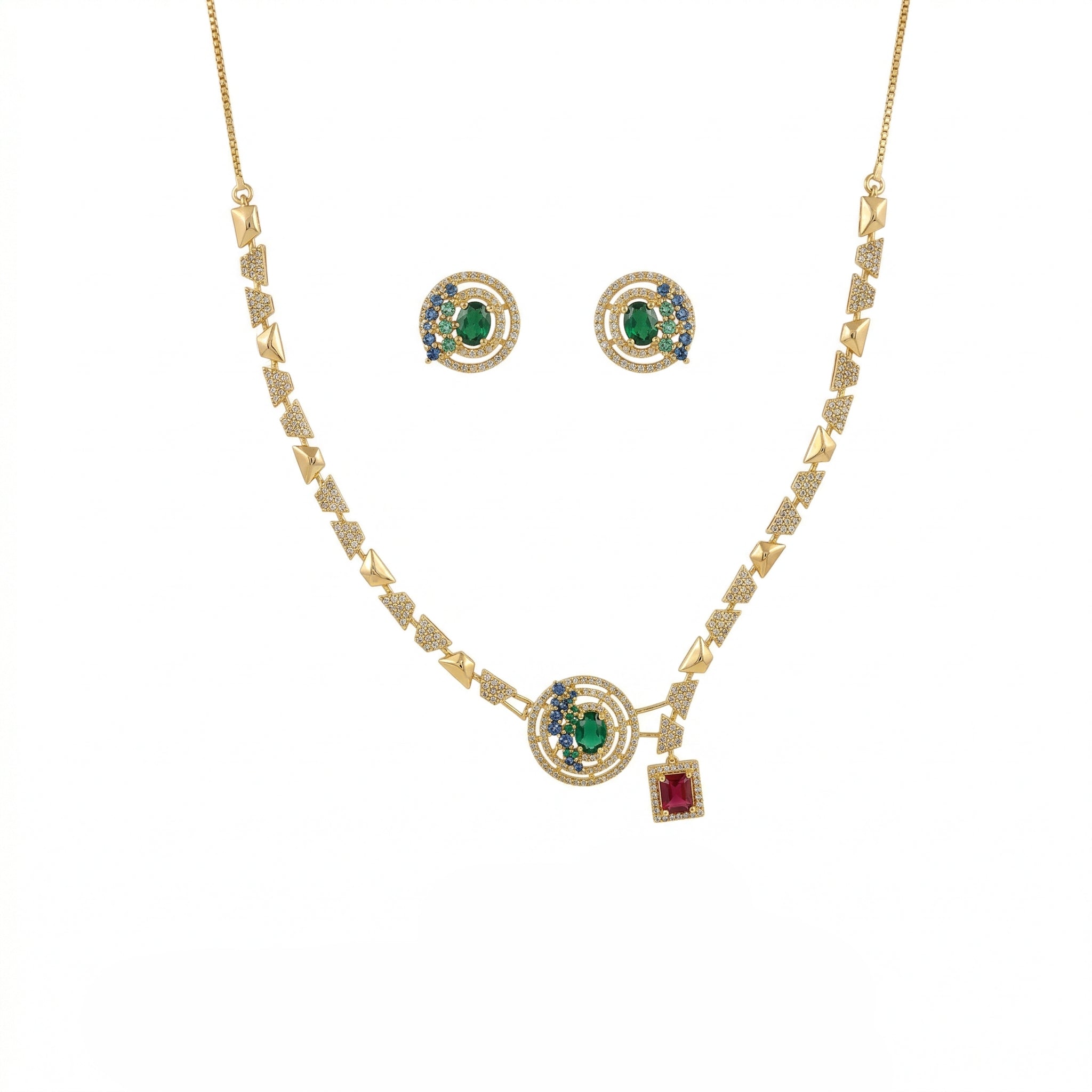 Imperial Orbit Statement Necklace Set