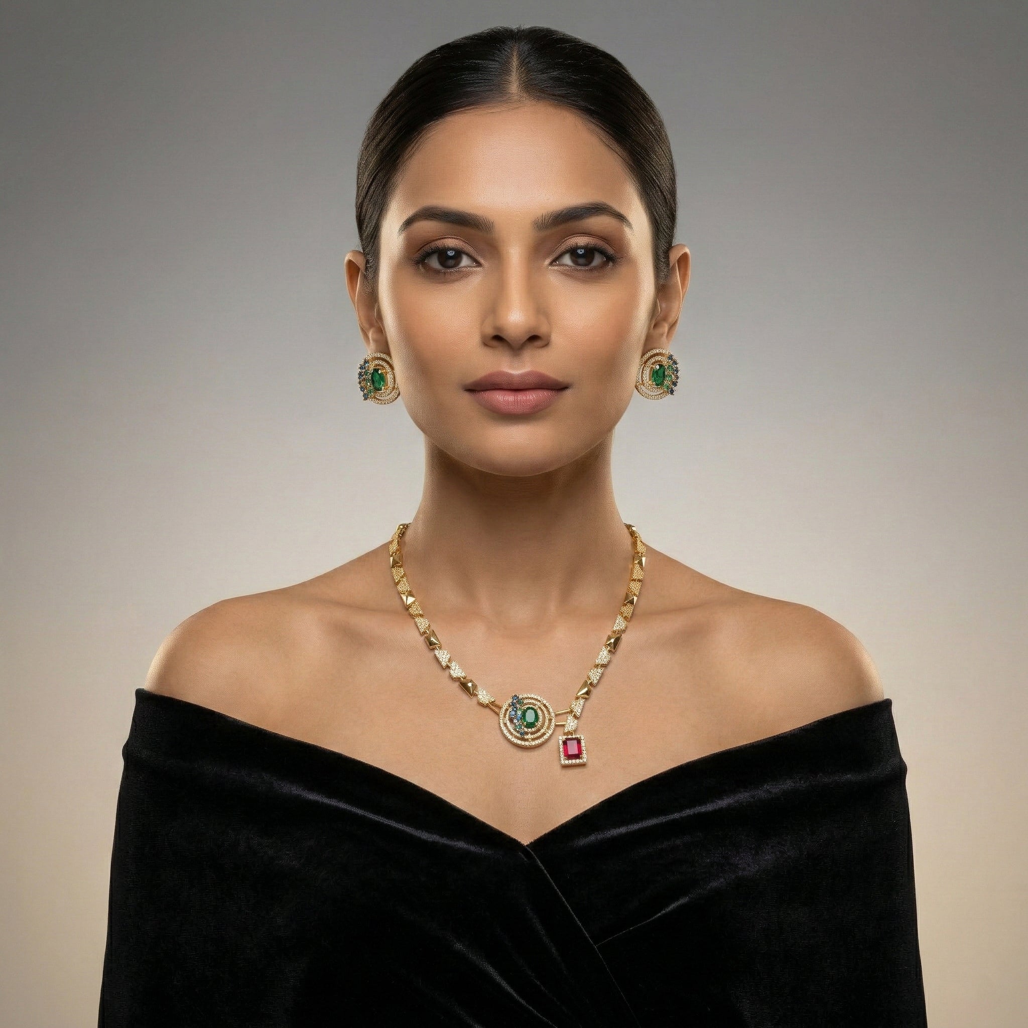 Imperial Orbit Statement Necklace Set