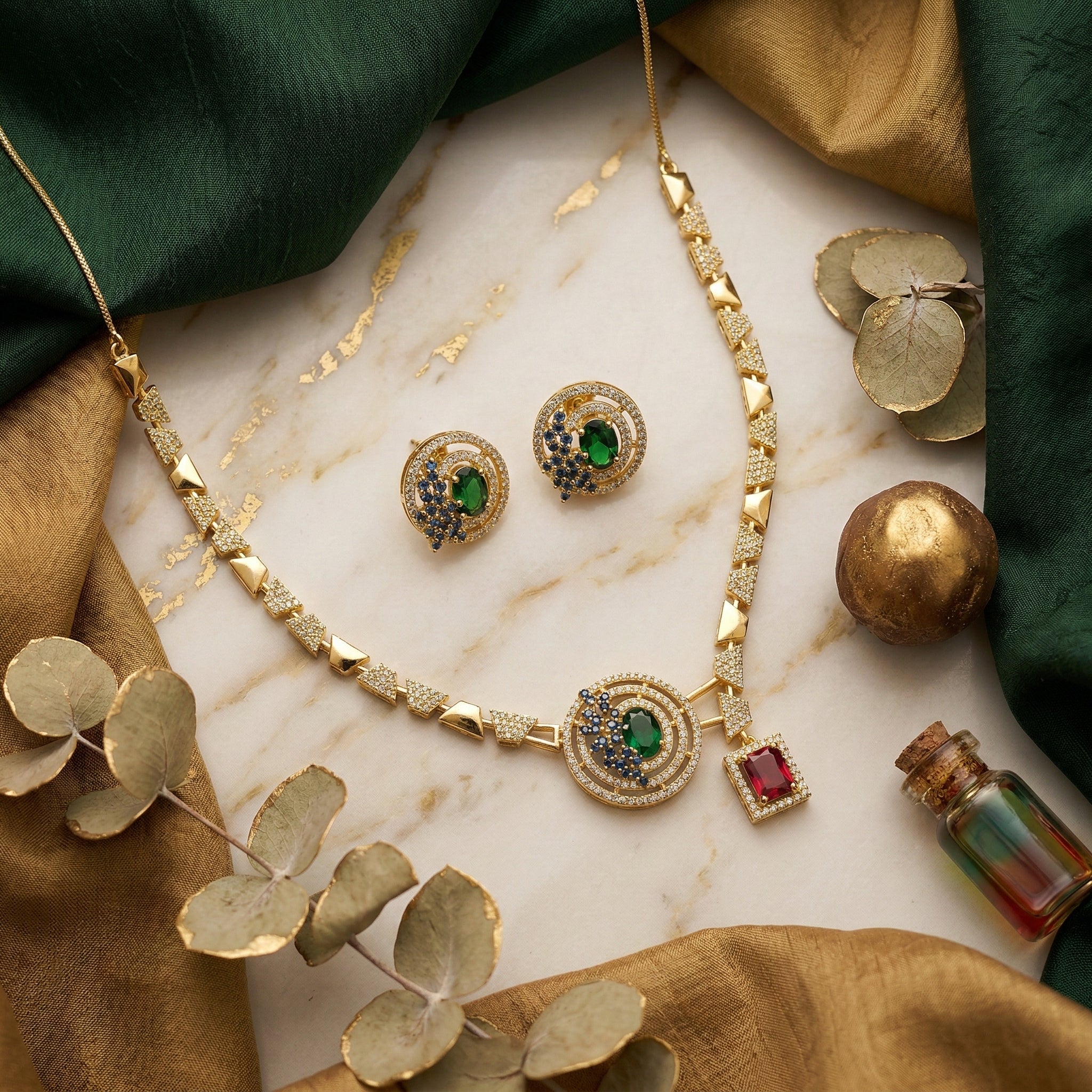 Imperial Orbit Statement Necklace Set
