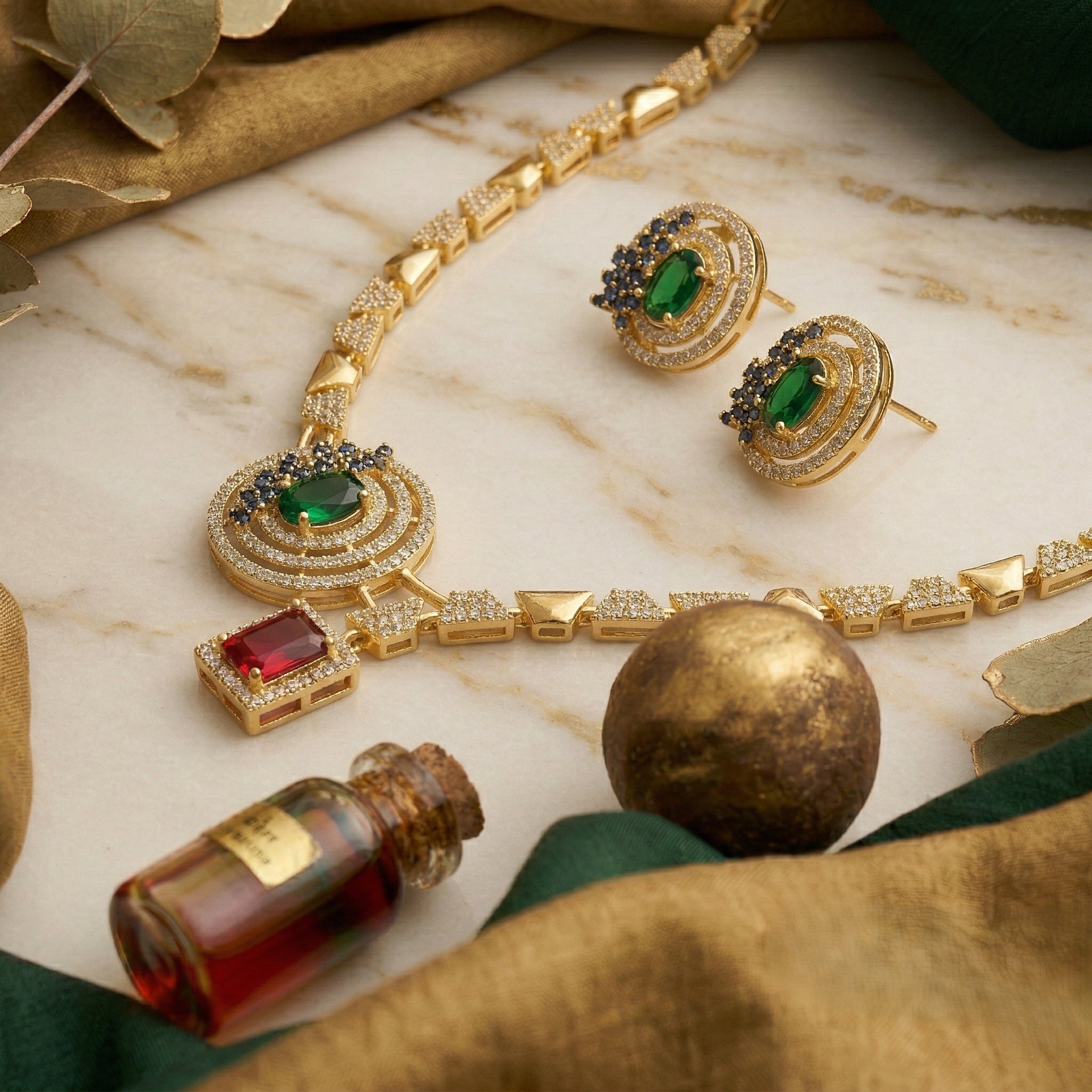 Imperial Orbit Statement Necklace Set