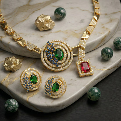 Imperial Orbit Statement Necklace Set