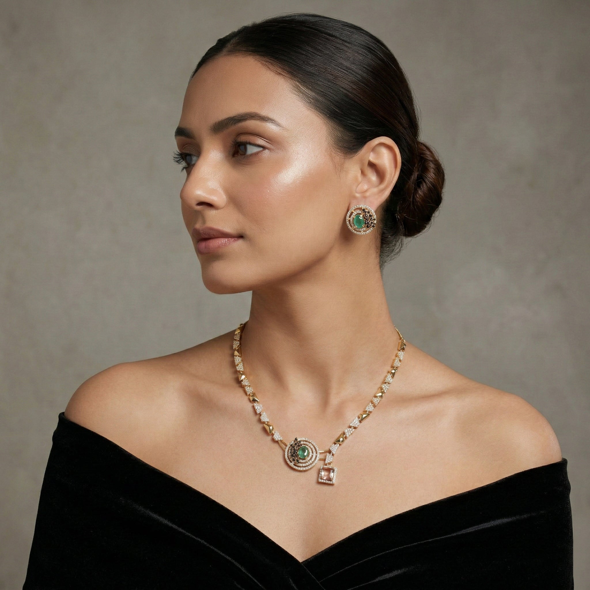 Imperial Orbit Statement Necklace Set