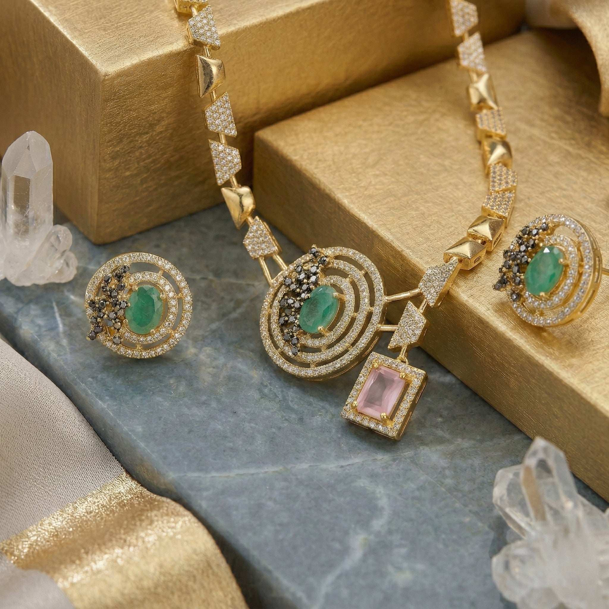 Imperial Orbit Statement Necklace Set