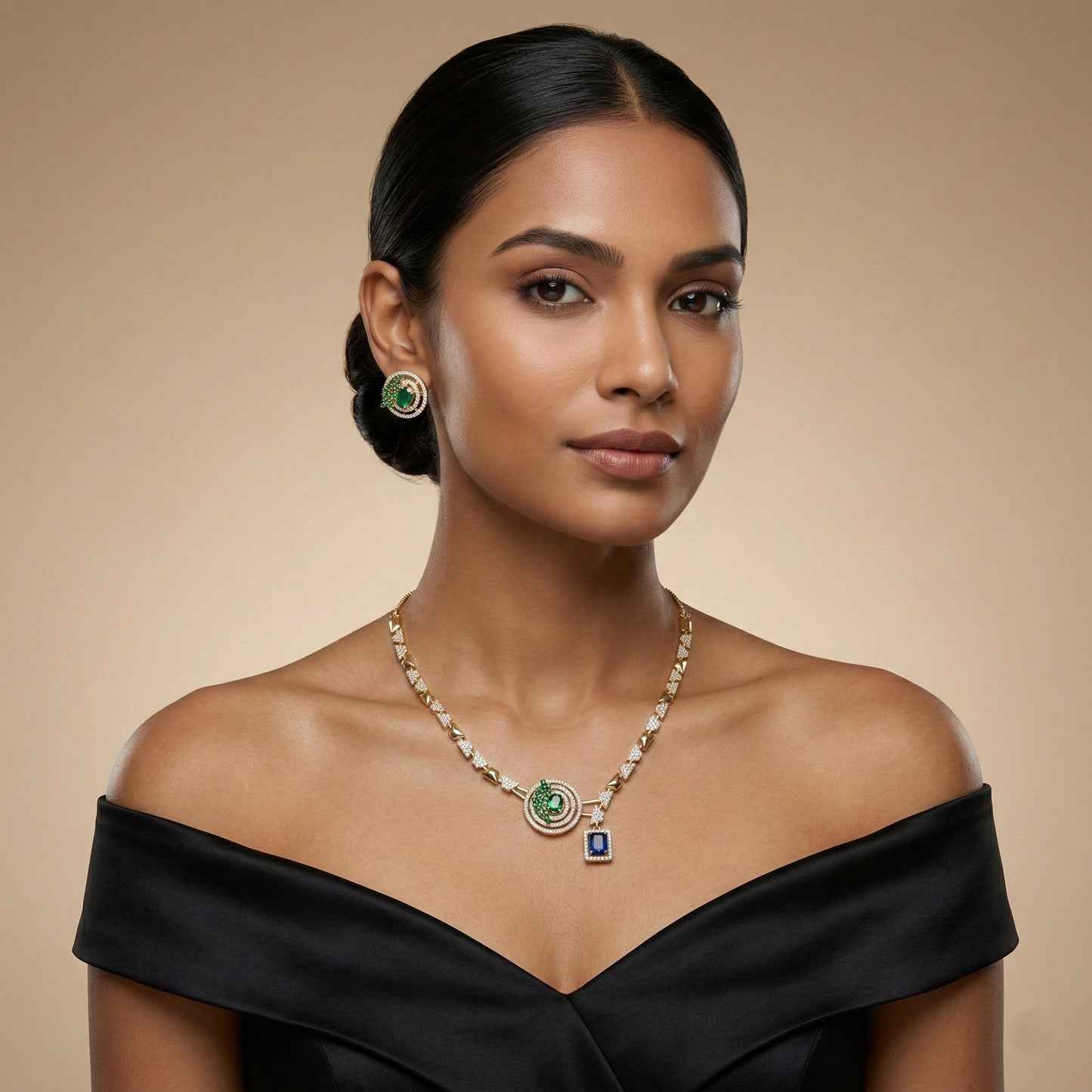 Imperial Orbit Statement Necklace Set