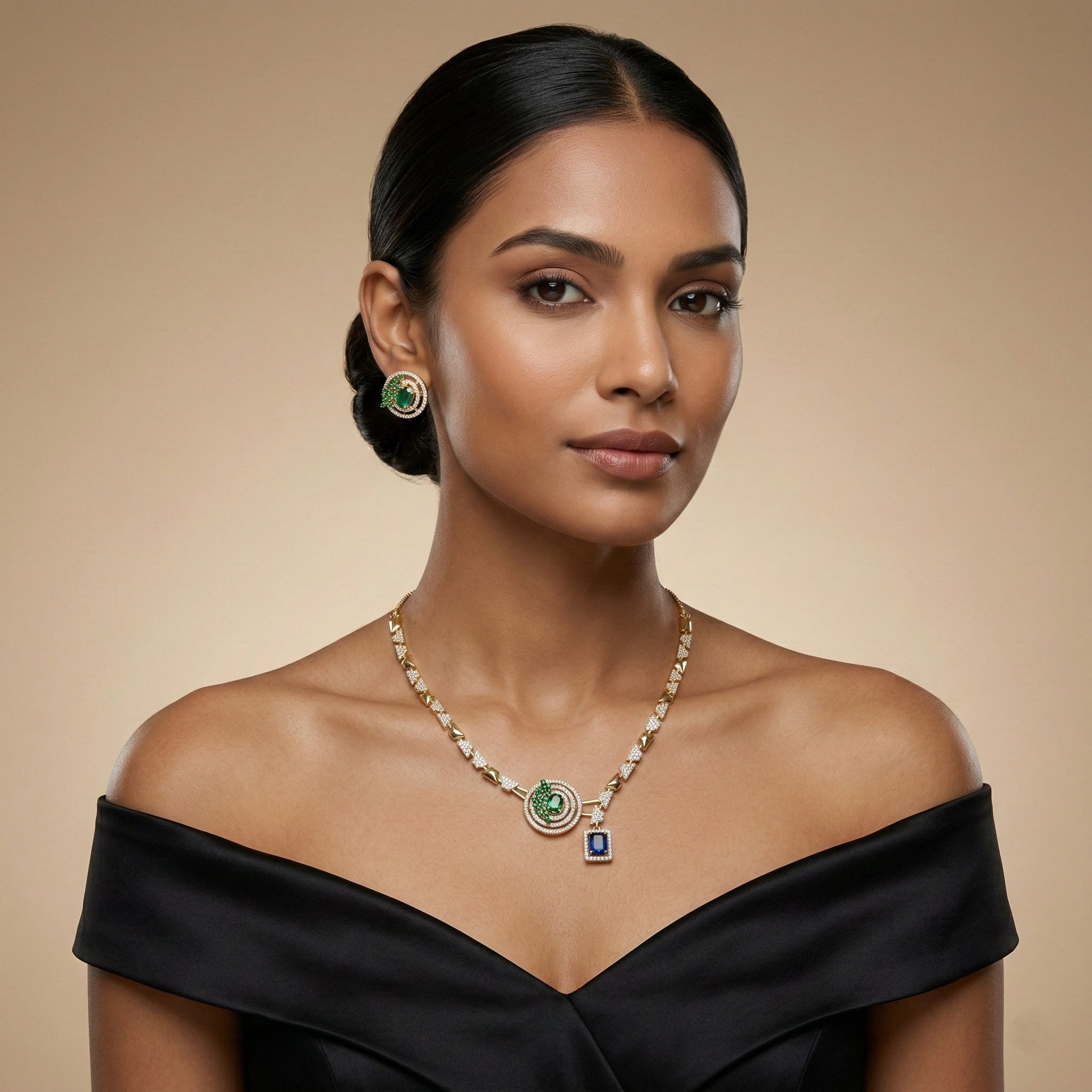 Imperial Orbit Statement Necklace Set