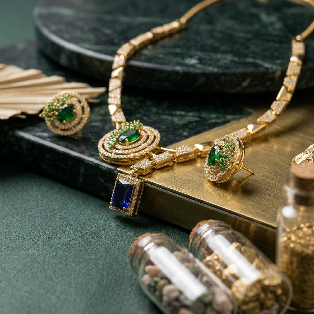Imperial Orbit Statement Necklace Set