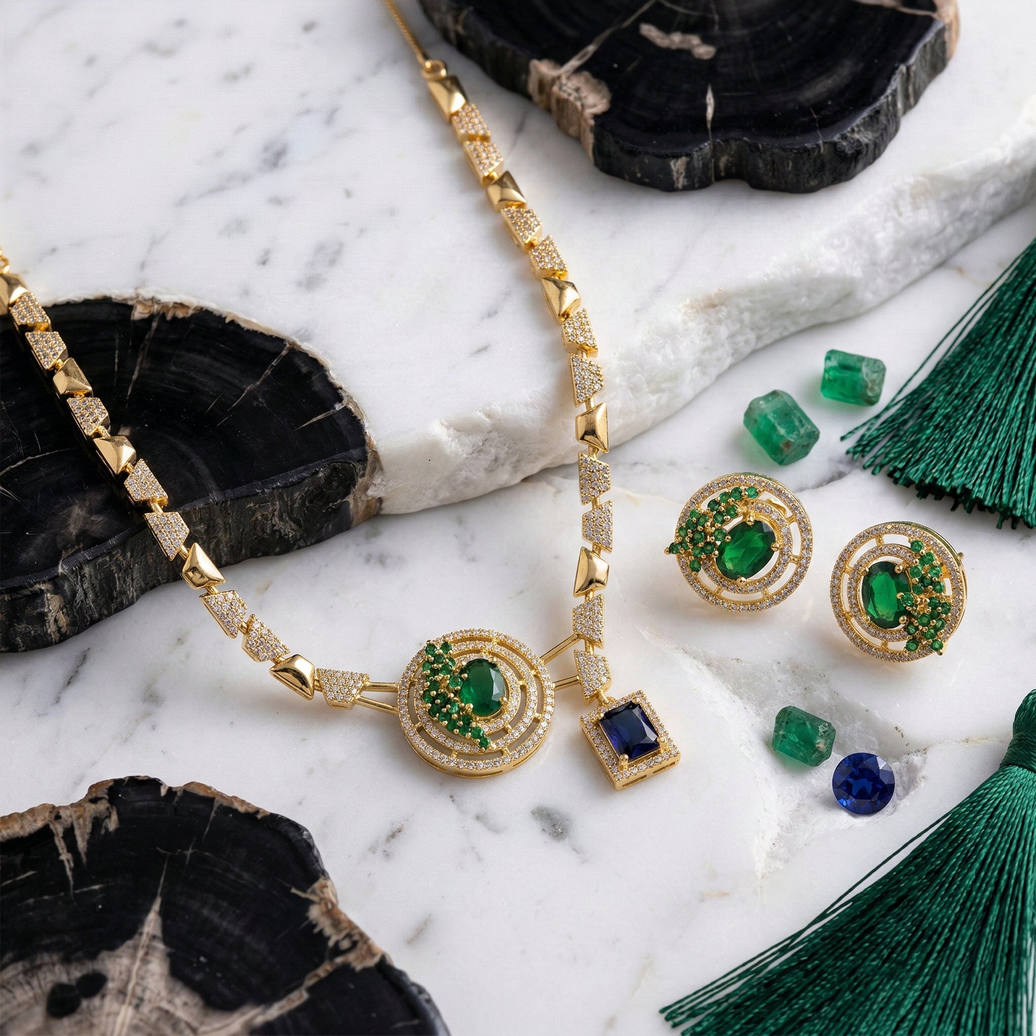 Imperial Orbit Statement Necklace Set