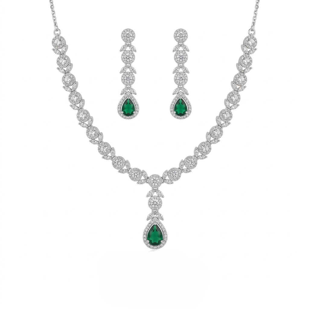 Regal Cascade Teardrop Necklace Set