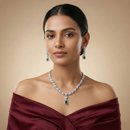 Regal Cascade Teardrop Necklace Set