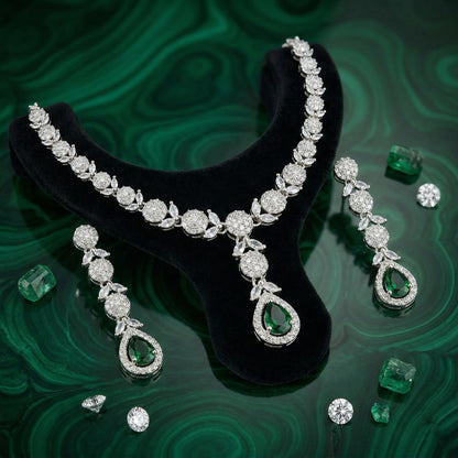 Regal Cascade Teardrop Necklace Set