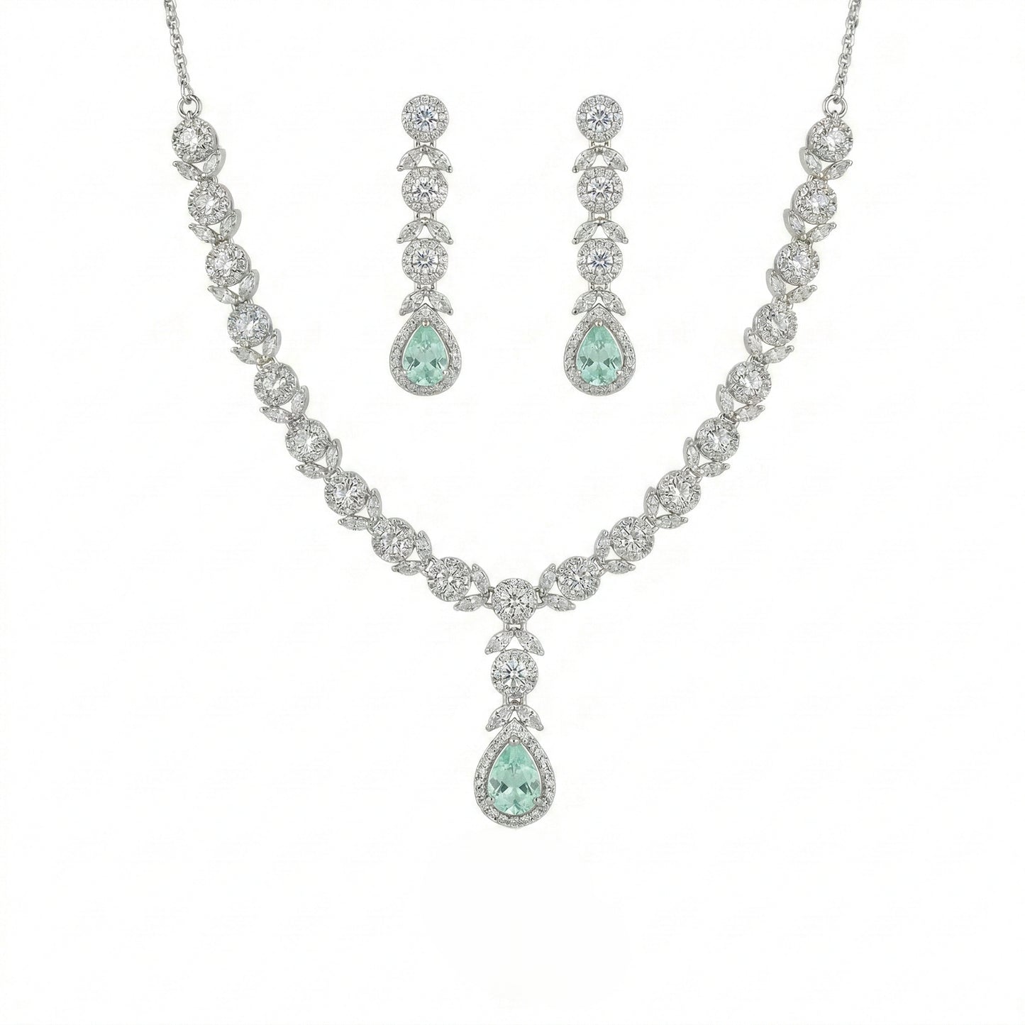 Regal Cascade Teardrop Necklace Set