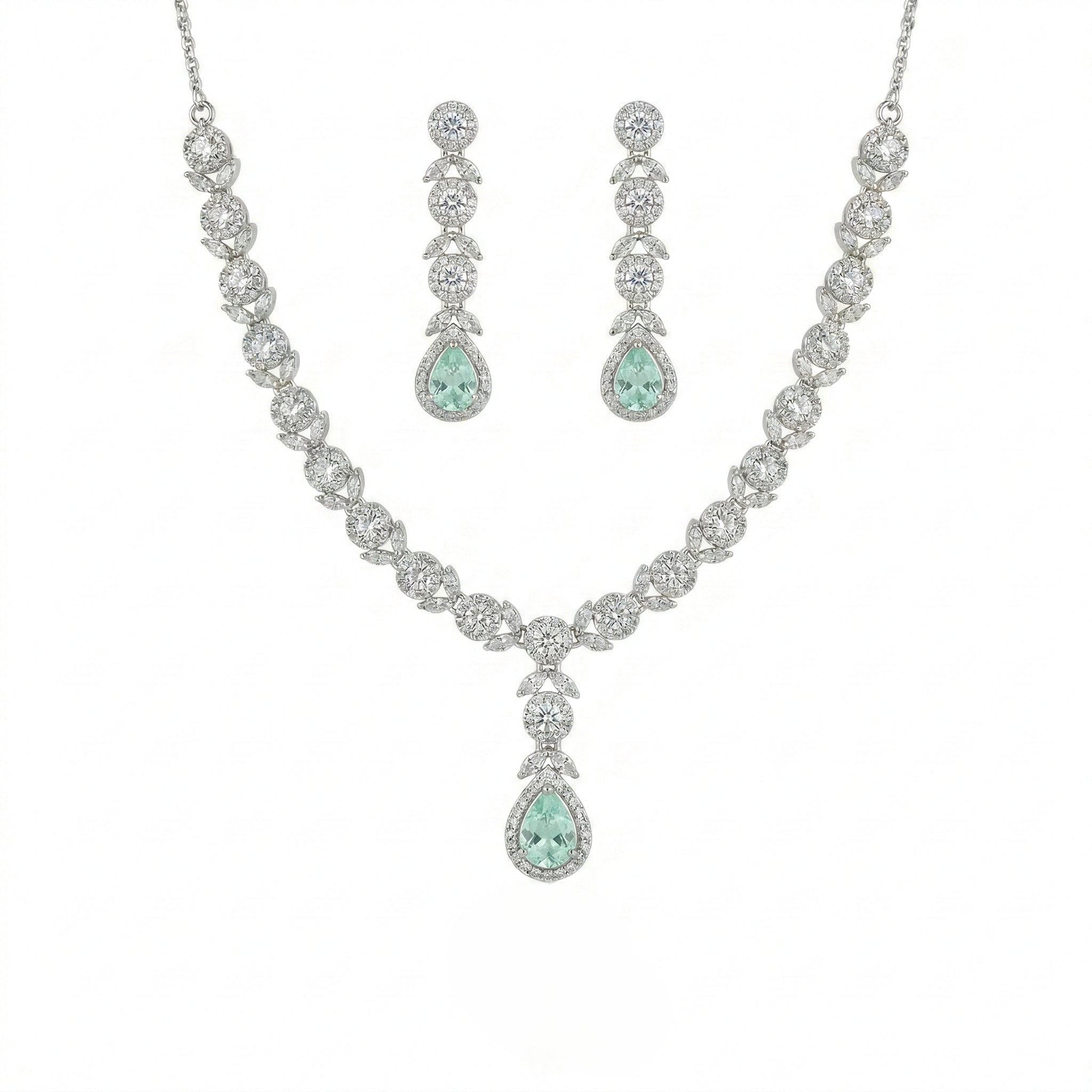 Regal Cascade Teardrop Necklace Set