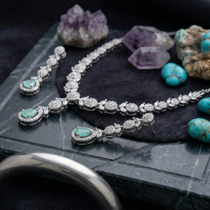 Regal Cascade Teardrop Necklace Set