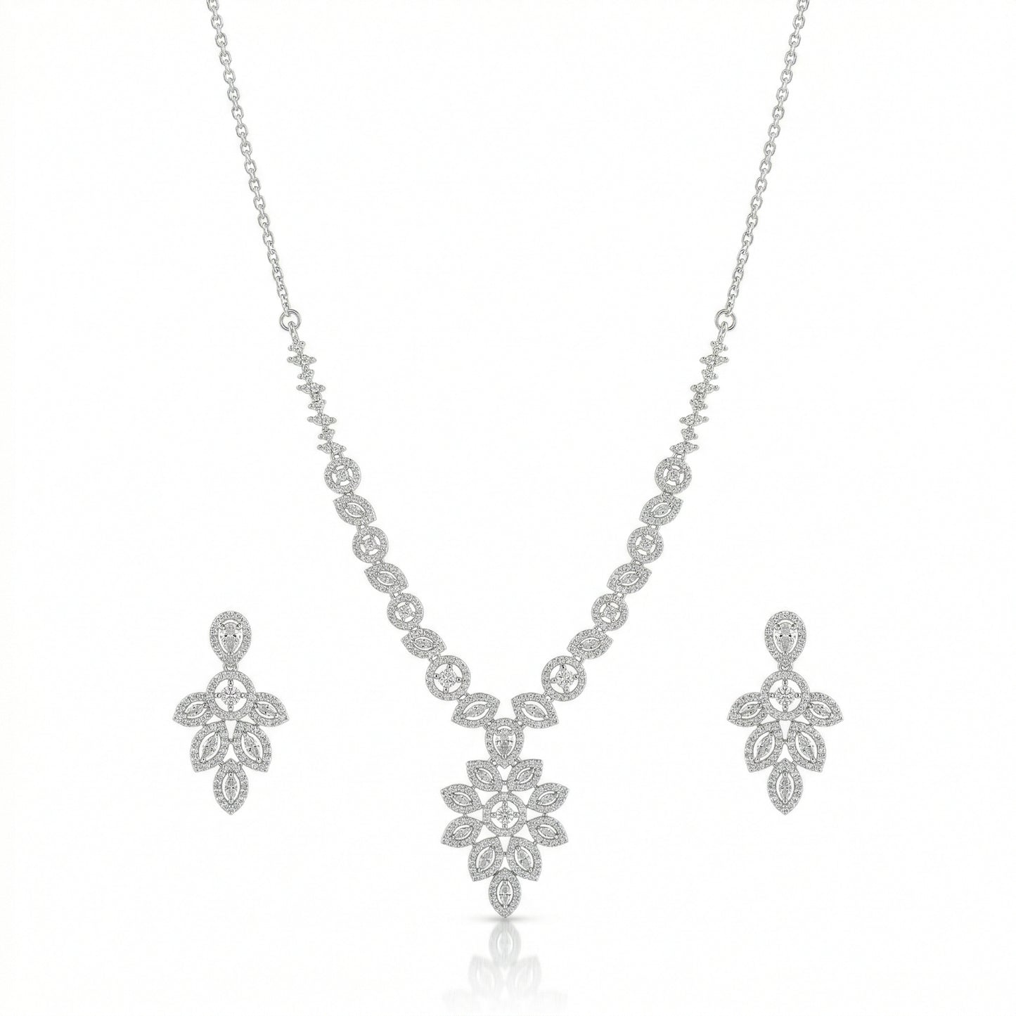 Royal Blossom Pendant Necklace Set