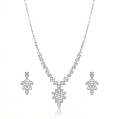 Royal Blossom Pendant Necklace Set