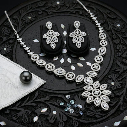 Royal Blossom Pendant Necklace Set