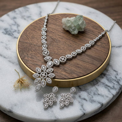 Royal Blossom Pendant Necklace Set