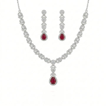 Regal Cascade Teardrop Necklace Set