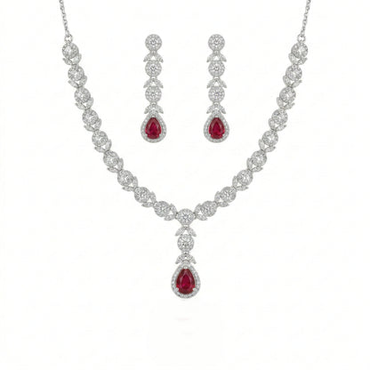 Regal Cascade Teardrop Necklace Set