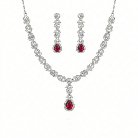Regal Cascade Teardrop Necklace Set
