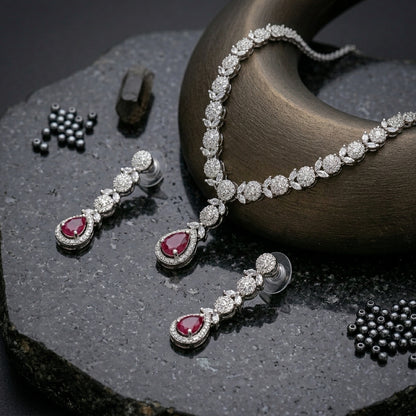 Regal Cascade Teardrop Necklace Set