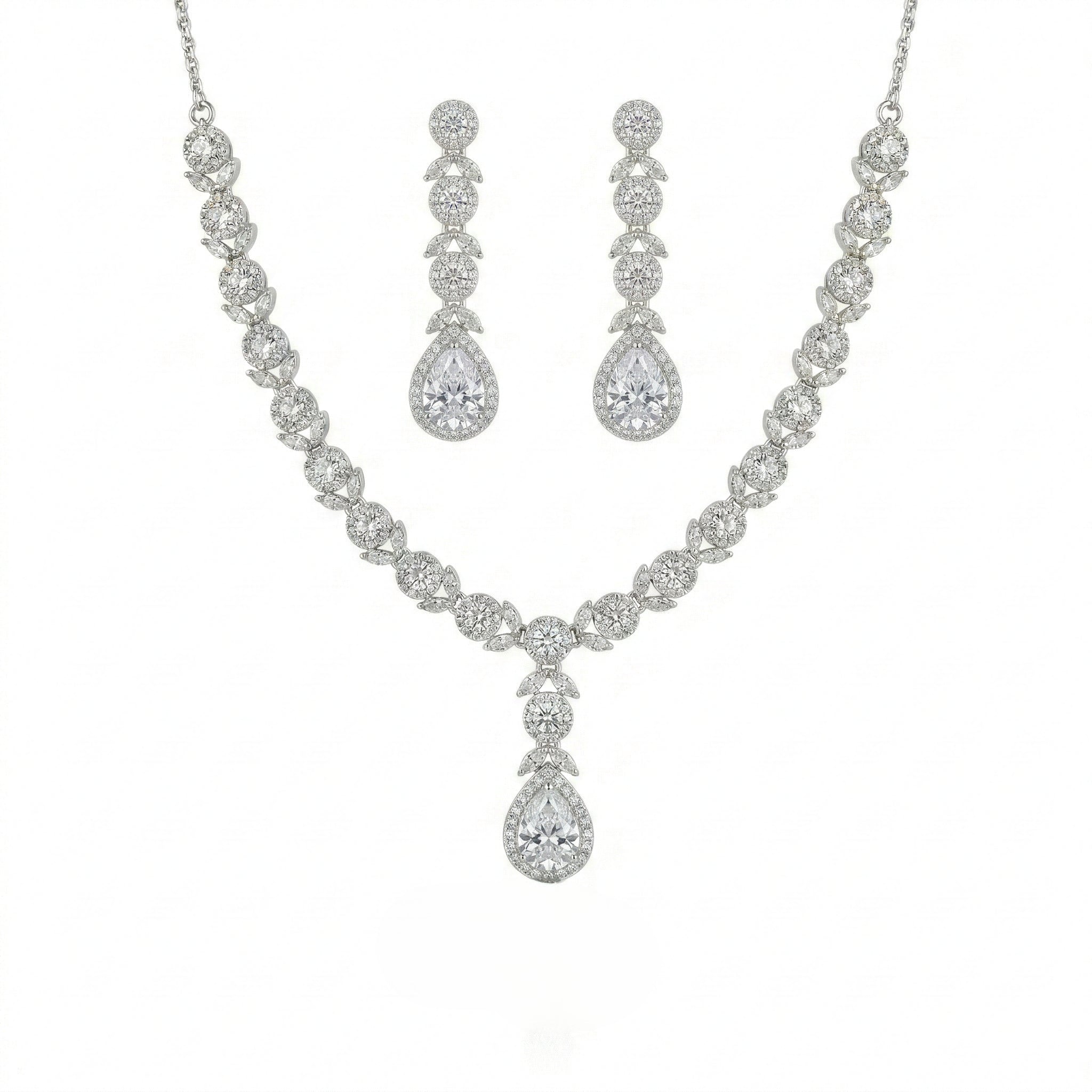 Regal Cascade Teardrop Necklace Set