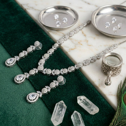 Regal Cascade Teardrop Necklace Set