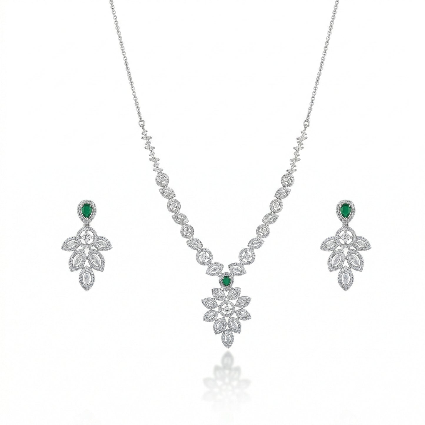 Royal Blossom Pendant Necklace Set