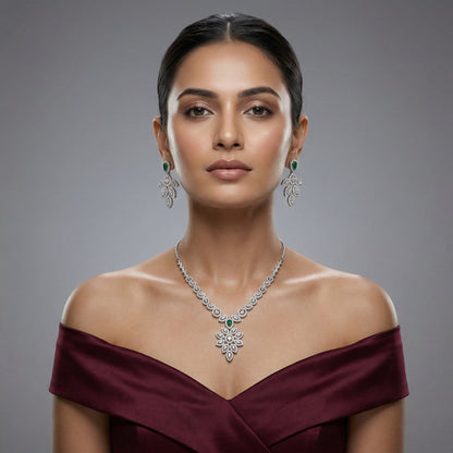 Royal Blossom Pendant Necklace Set