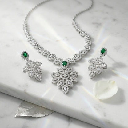 Royal Blossom Pendant Necklace Set