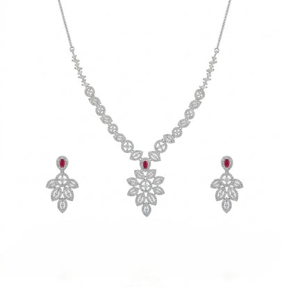 Royal Blossom Pendant Necklace Set