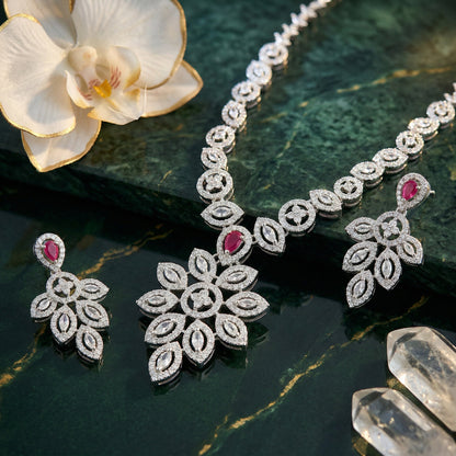 Royal Blossom Pendant Necklace Set