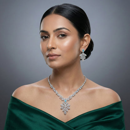 Royal Blossom Pendant Necklace Set