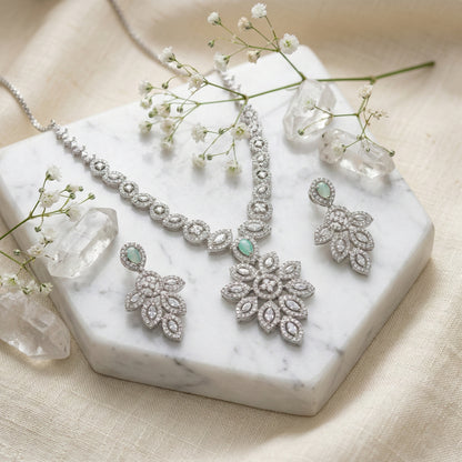 Royal Blossom Pendant Necklace Set