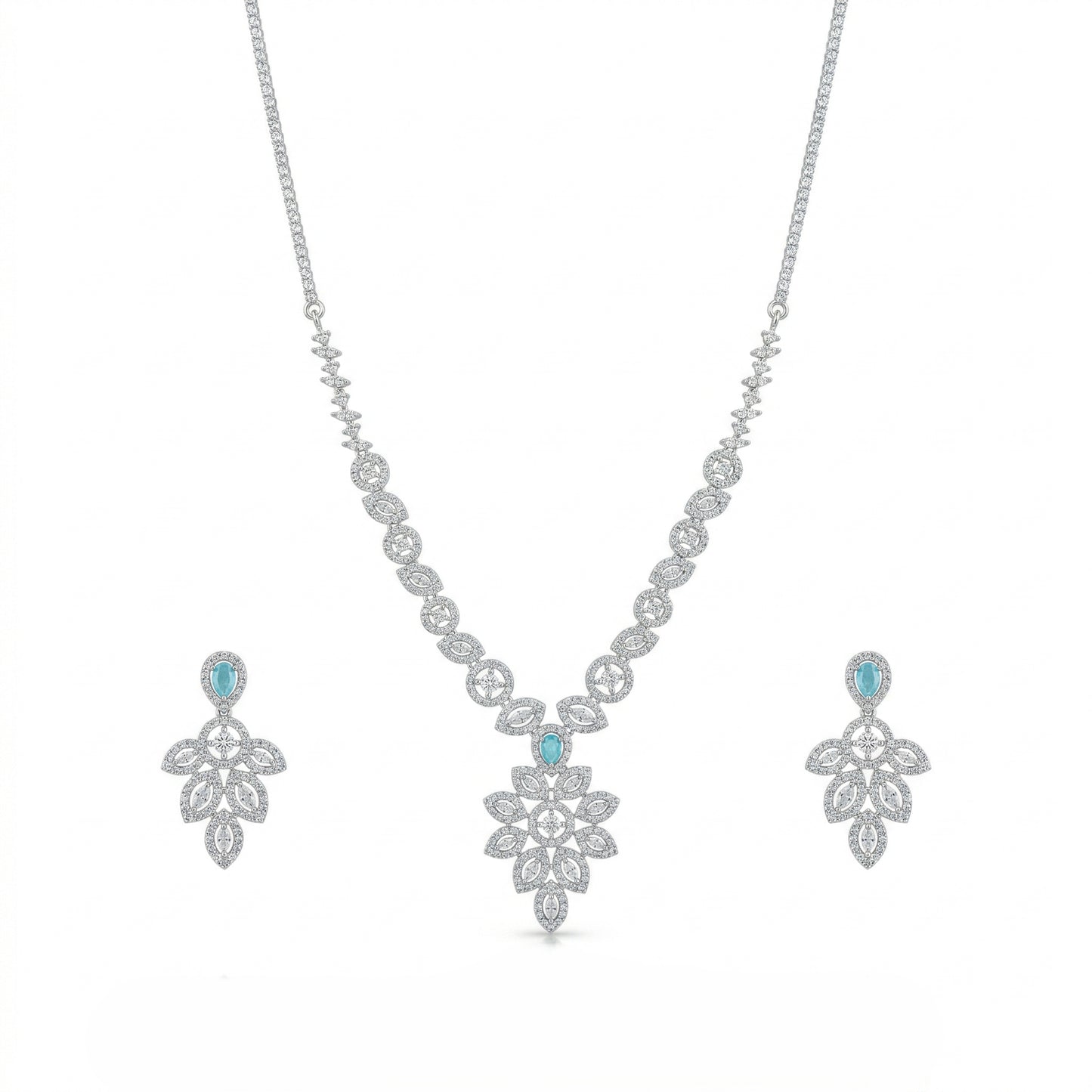 Royal Blossom Pendant Necklace Set