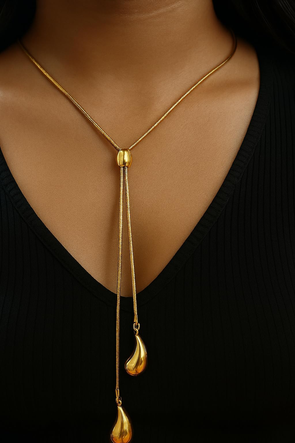 Golden Drip Y Necklace