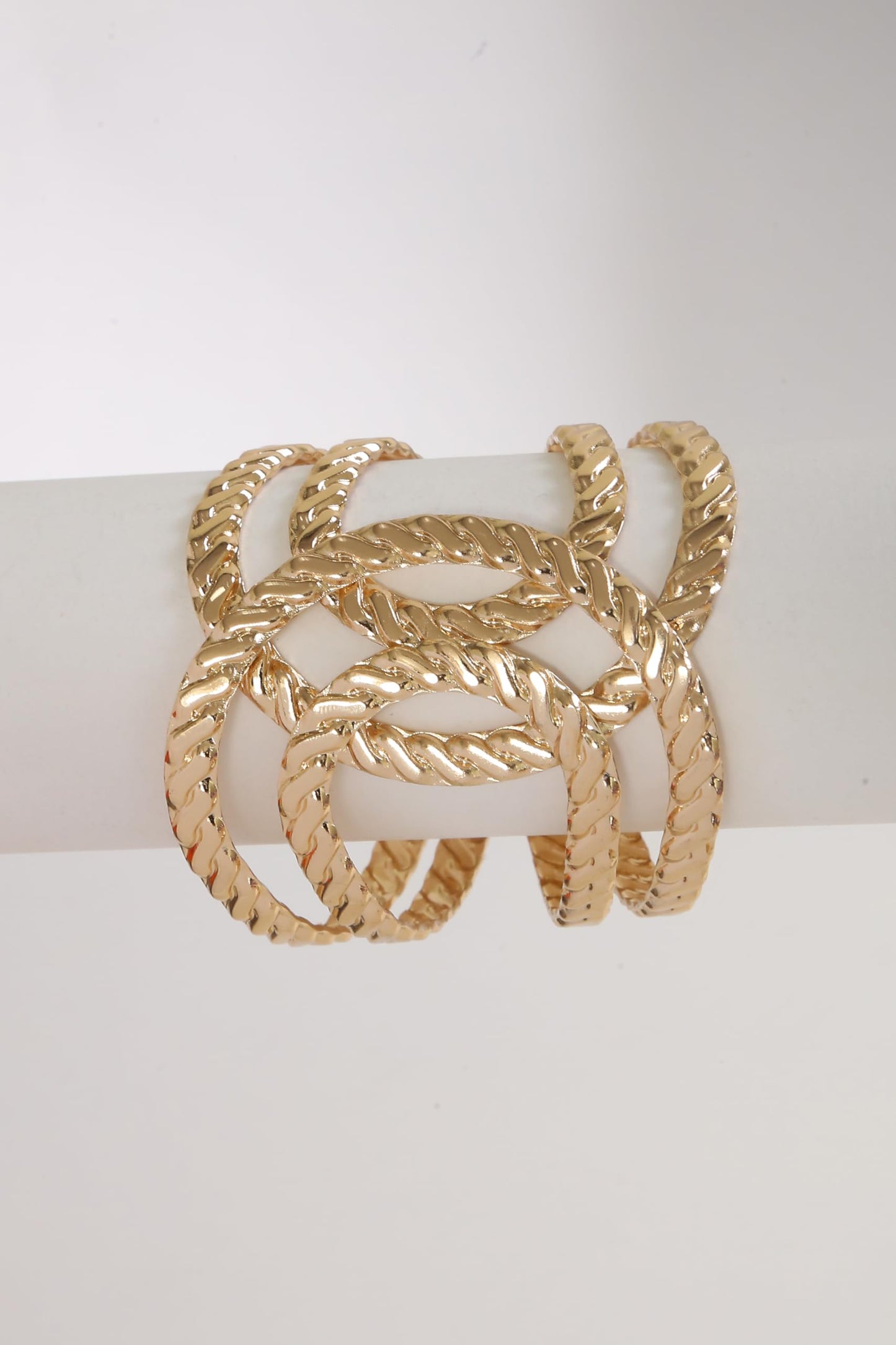 Rope Raga – Textured Gold Cuff Bracelet