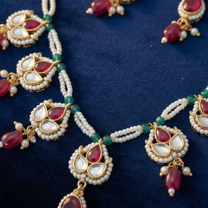Classic Kundan Ruby String Necklace Set